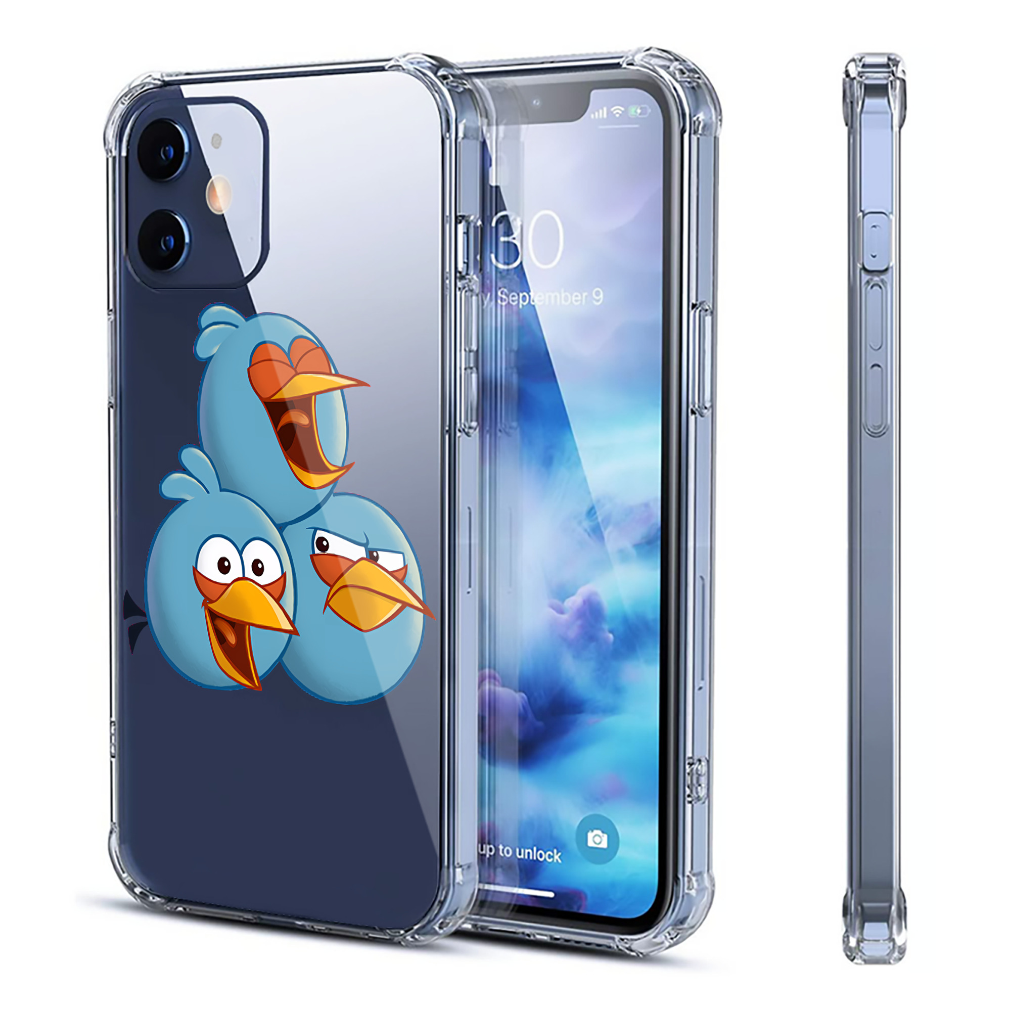 （画像用） Angry Birds アングリーバード 【iPhone 12シリーズ対応】透明スマホケース（クリアソフトケース）